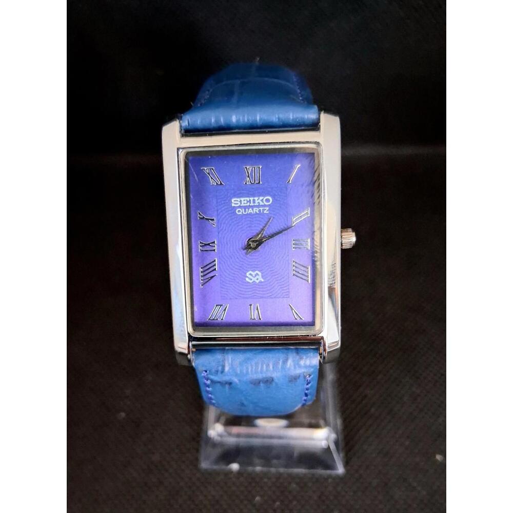 Men's Vintage Seiko Tank Leather Wrist Watch RARE - Picture 2 of 7